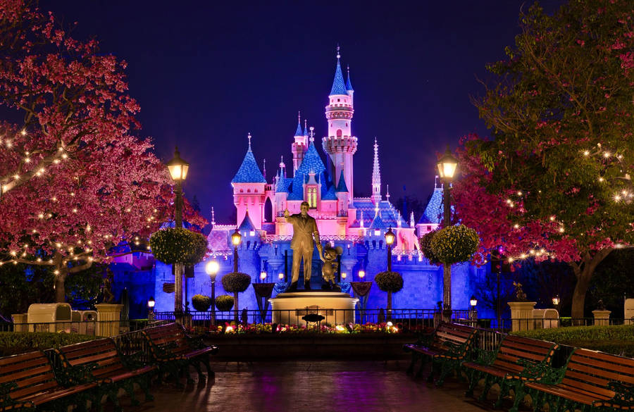 Disneyland Castle Cherry Blossom Wallpaper