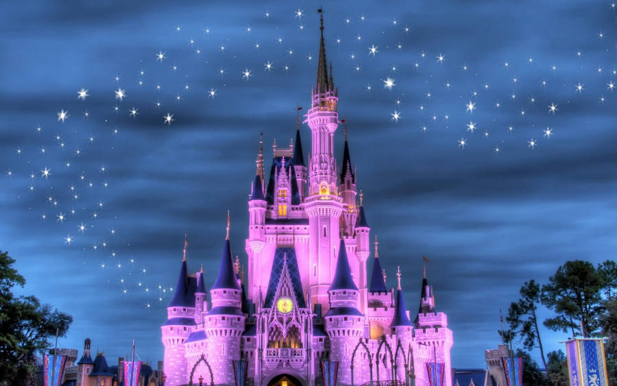 Disneyland Castle Dark Blue Sky Wallpaper