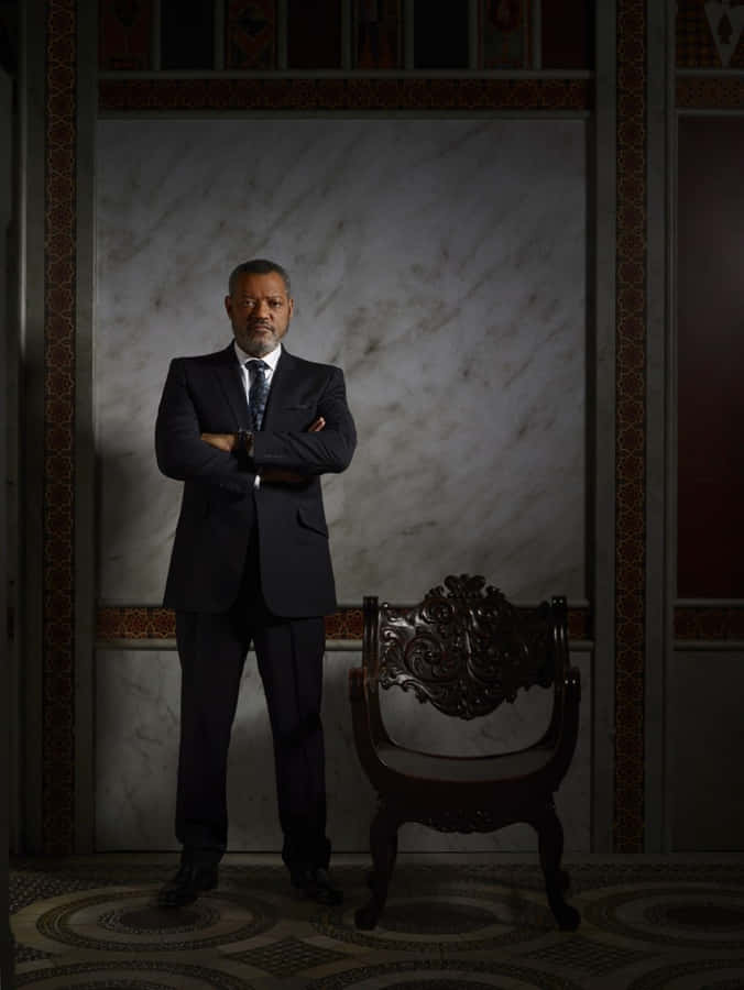 Distinguished Man Standing Marble Backdrop Wallpaper