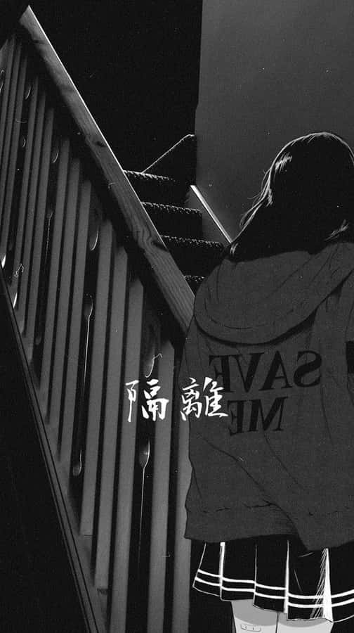 Distraught Anime Girl In A Grunge Atmosphere Wallpaper