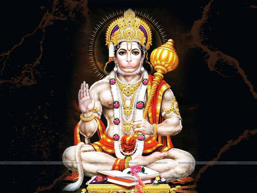 Divine Figure Of Lord Anjaneya Wallpaper