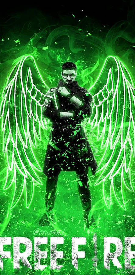 Dj Alok Free Fire Green Wings Art Wallpaper