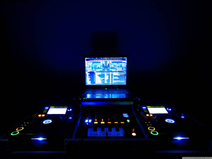 Dj Glowing Music Mixer Setup Wallpaper