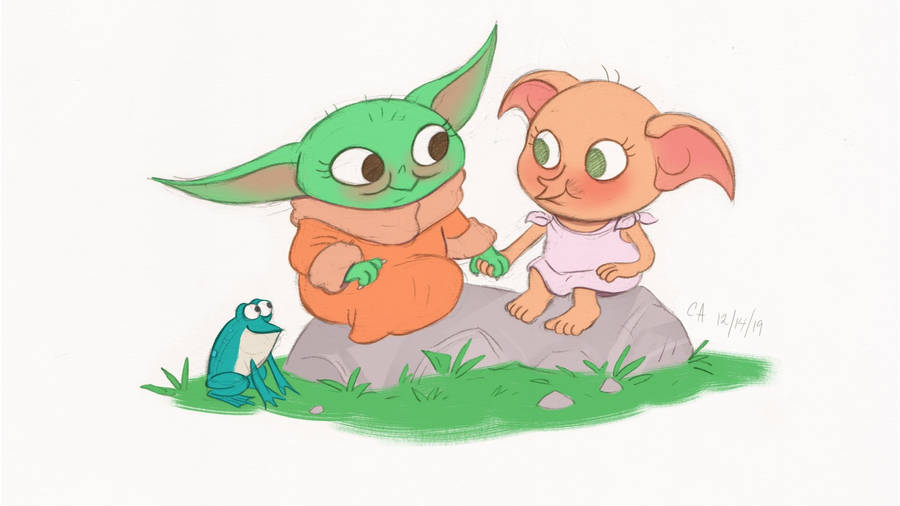 Dobby And Yoda Crossover Fanart Wallpaper