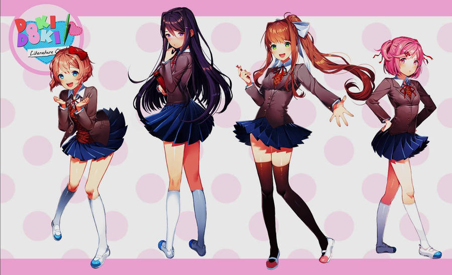 Doki Doki Literature Club Characters Poster Wallpaper