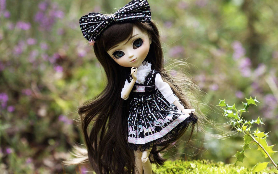 Doll With Long Black Hair Wallpaper