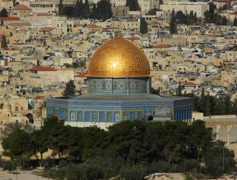 Dome Of The Rock From Afar Wallpaper