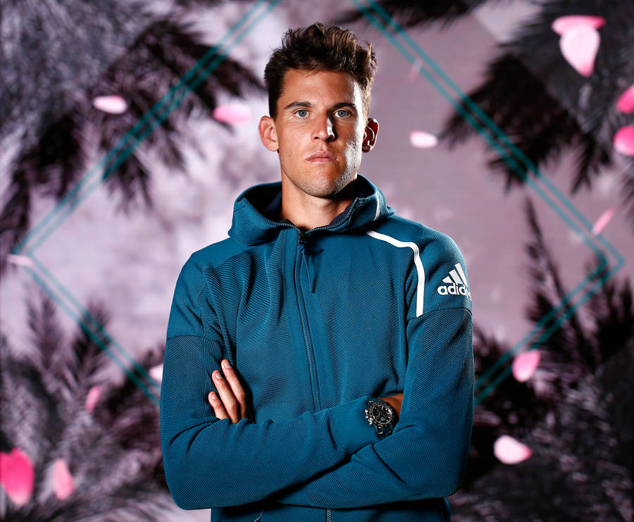 Dominic Thiem In Blue Adidas Jacket Wallpaper