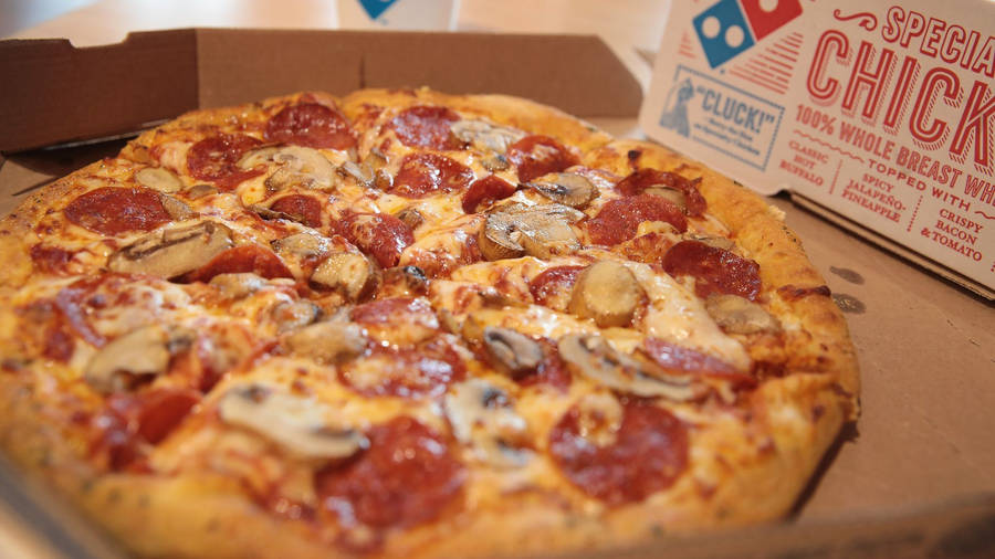 Dominos Pizza Pepperoni And Mushroom Wallpaper