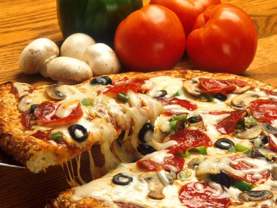 Dominos Pizza Tomato Black Olives Wallpaper