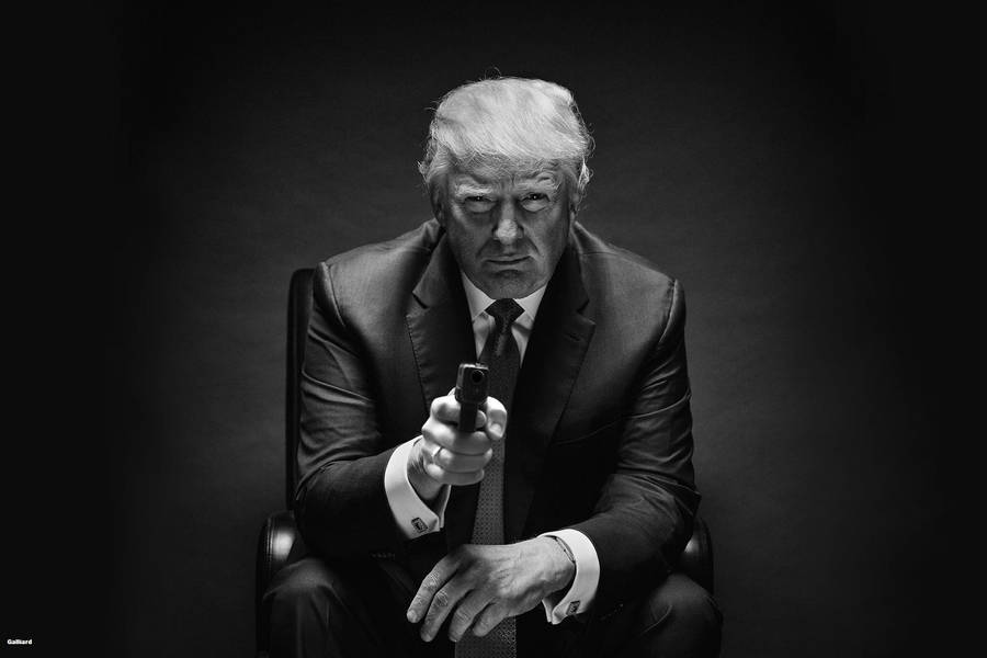 Donald Trump Pointing Gun Wallpaper