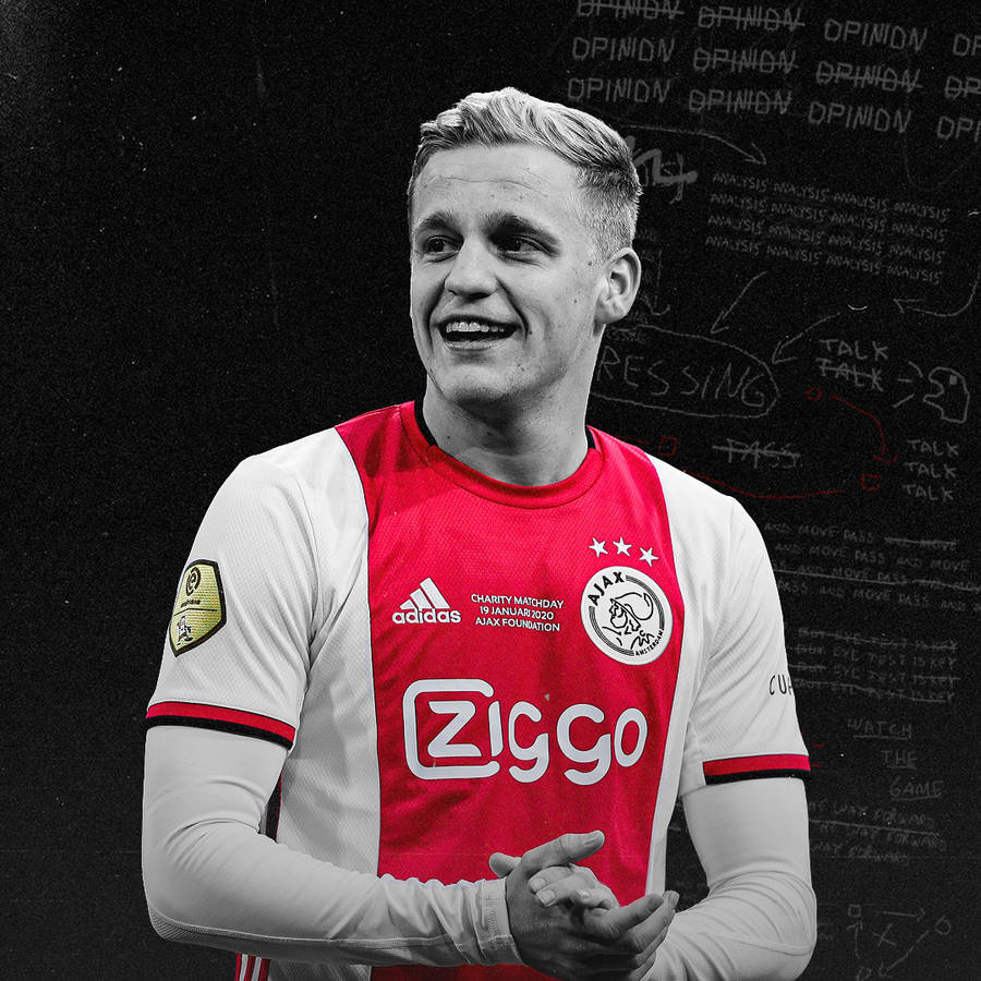 Donny Van De Beek Black White Wallpaper