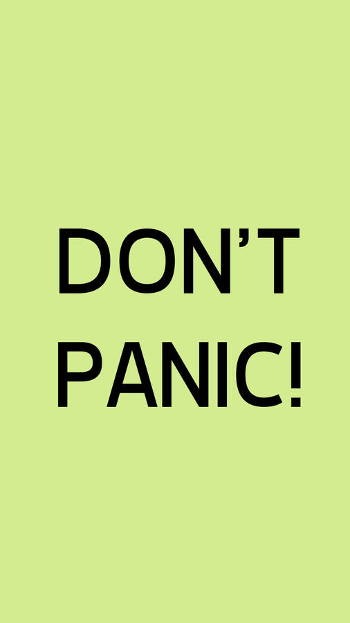 Don’t Panic! Apple Green Background Wallpaper