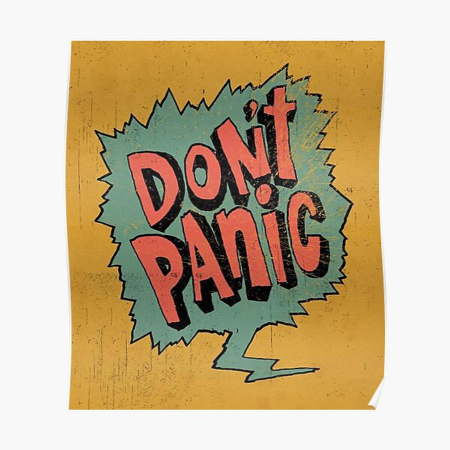 Don’t Panic Yellow Background Wallpaper