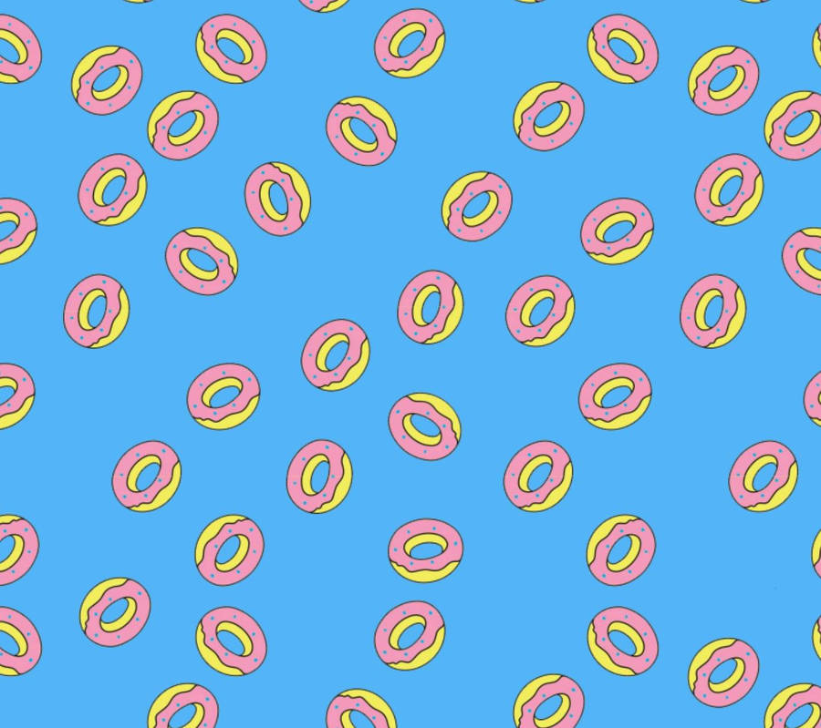 Donuts On Sky-blue Wallpaper