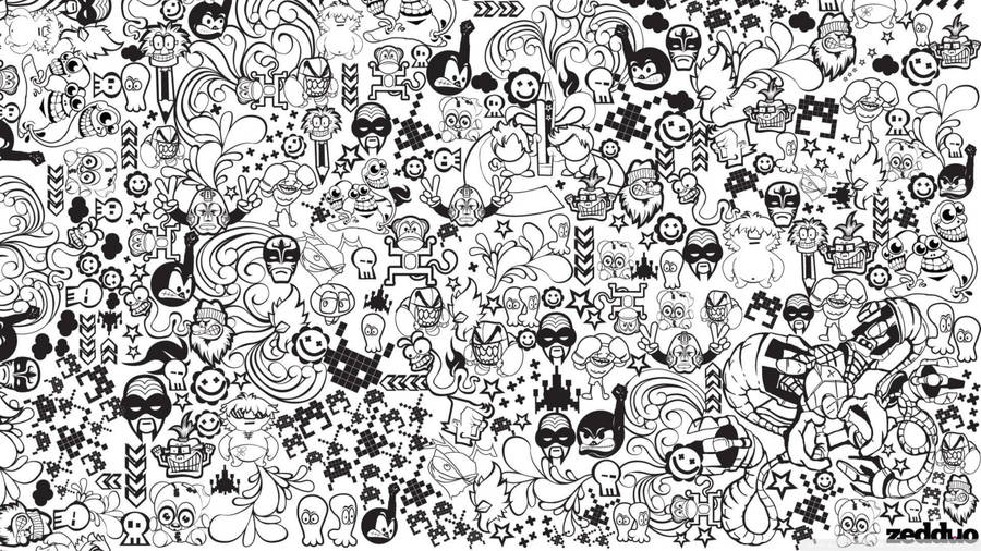 Doodle Anime Illustration Wallpaper