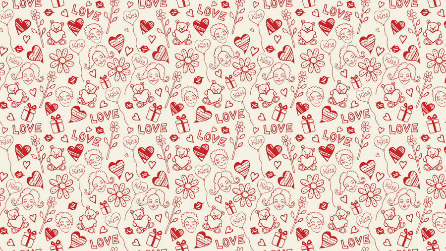 Doodle Art Love Heart Wallpaper