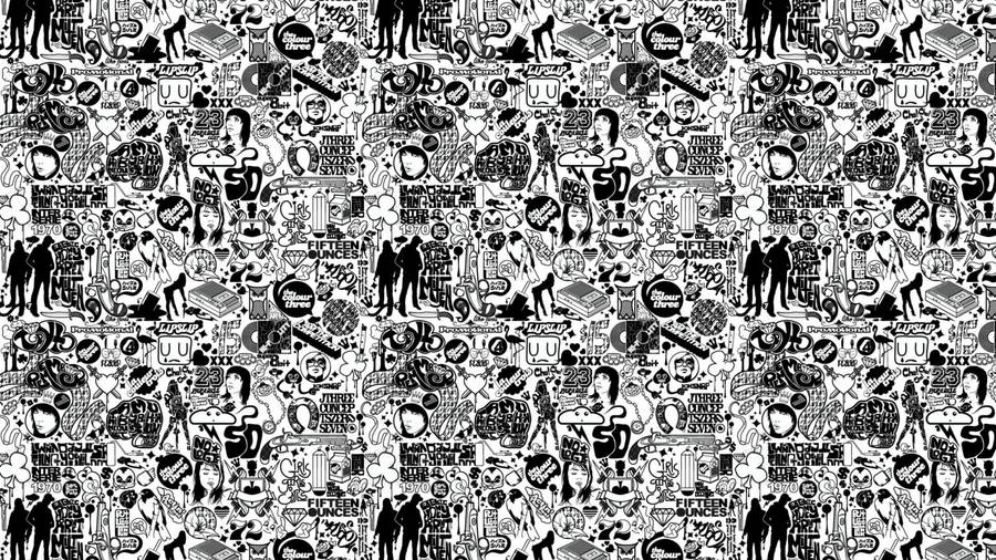 Doodle Comics Black And White Wallpaper