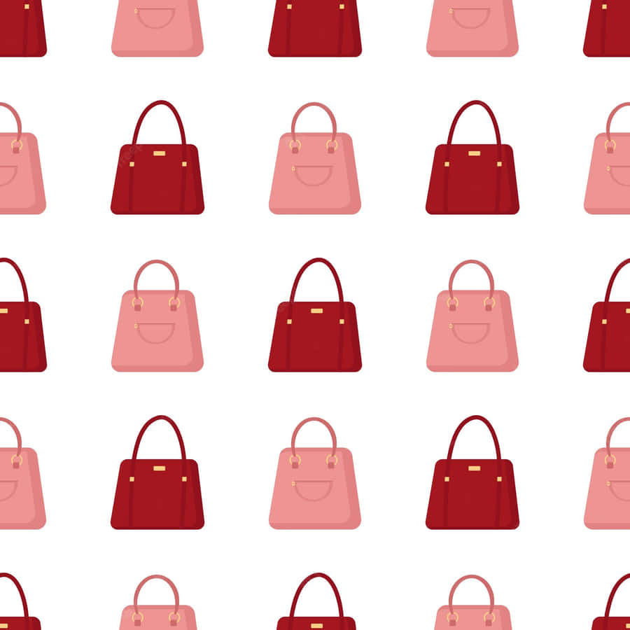 Doodle Pink And Red Handbags Wallpaper