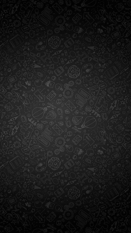 Doodles On Black Iphone 6 Plus Wallpaper