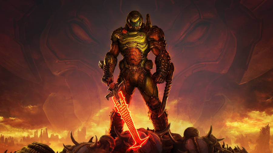 Doomguy 1920 X 1080 Gaming Wallpaper