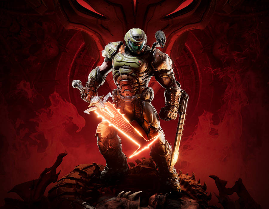 Doomguy Sword Doom Eternal Wallpaper