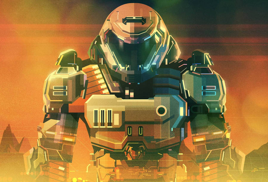 Doomguy Warrior Art Wallpaper