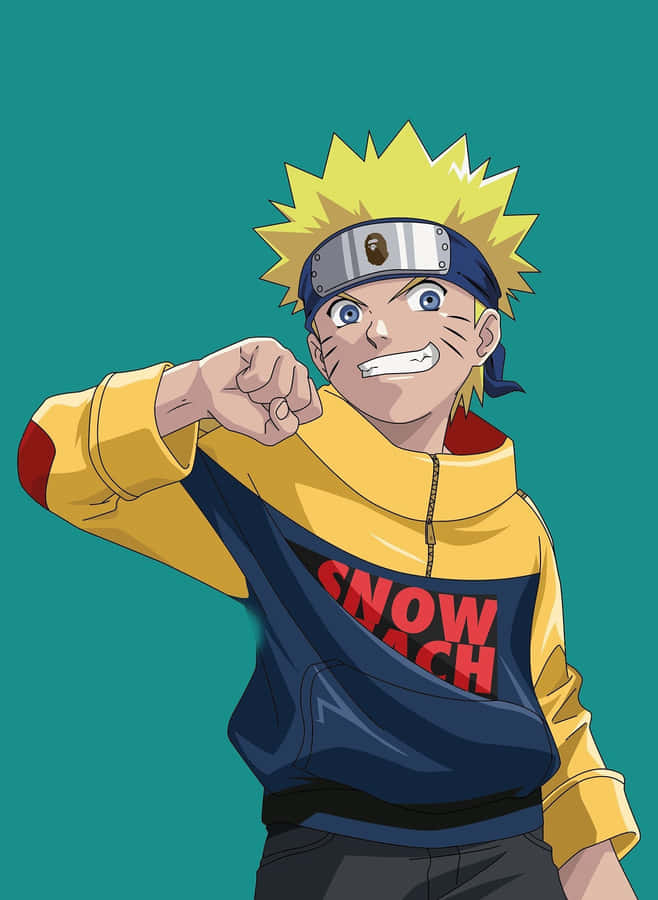 Dope Naruto Uzumaki In Casual Clothing Wallpaper