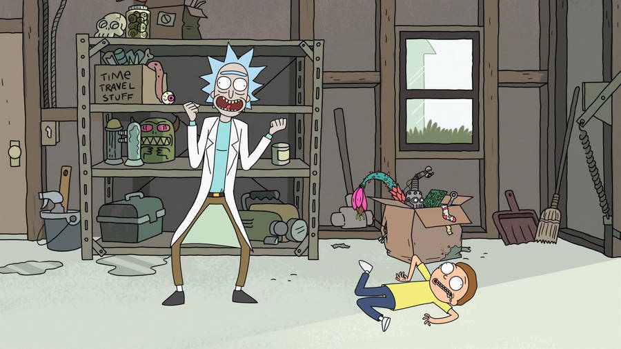 Dope Rick And Morty Panic Shot Wallpaper