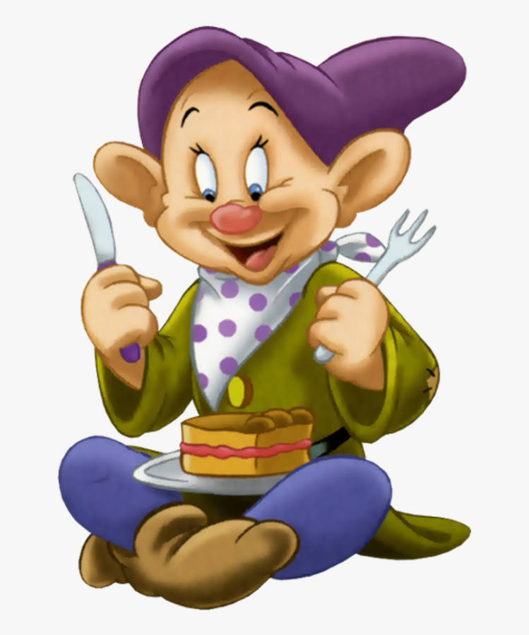 Dopey Dwarf Eating Cake Wallpaper