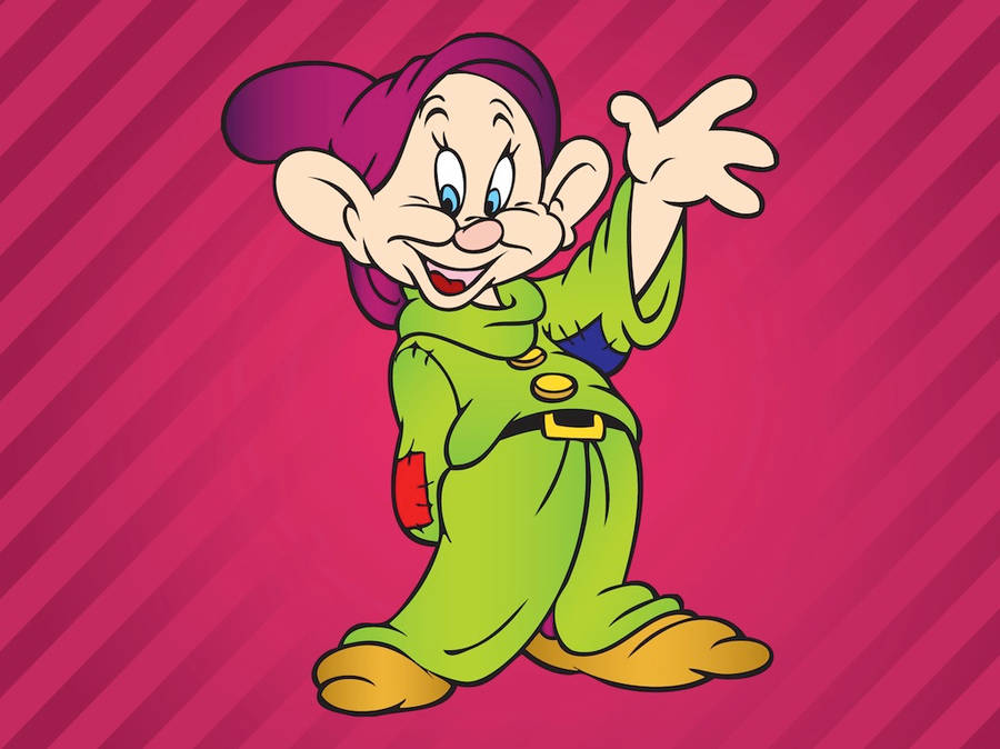 Dopey Dwarf In Red Background Wallpaper