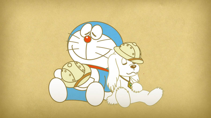 Doraemon And Dog Sleeping Wallpaper