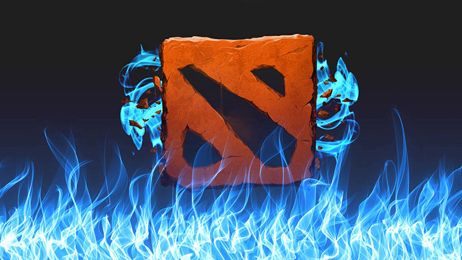 Dota 2 Logo Blue Fire Effect Wallpaper