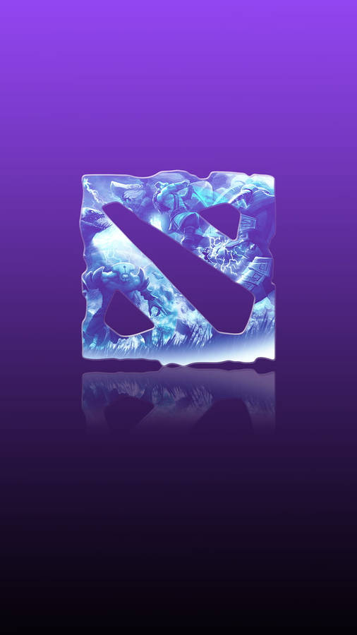 Dota 2 Logo Display - Captivating Glow On Purple Gradient Wallpaper