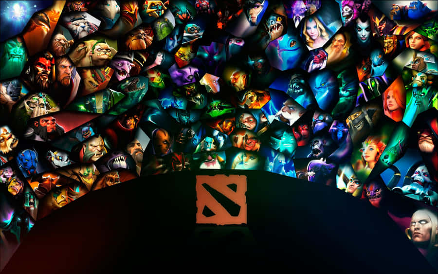 Dota Logo Characters Wallpaper