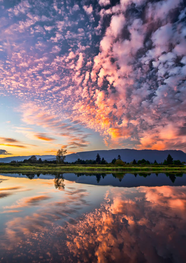 Dotted Clouds Sky Background Wallpaper