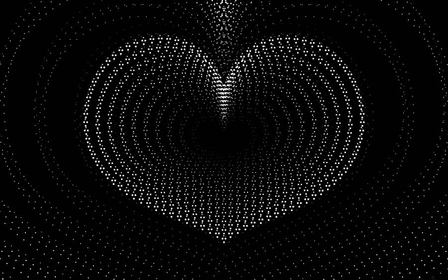 Dotty Black And White Heart Wallpaper