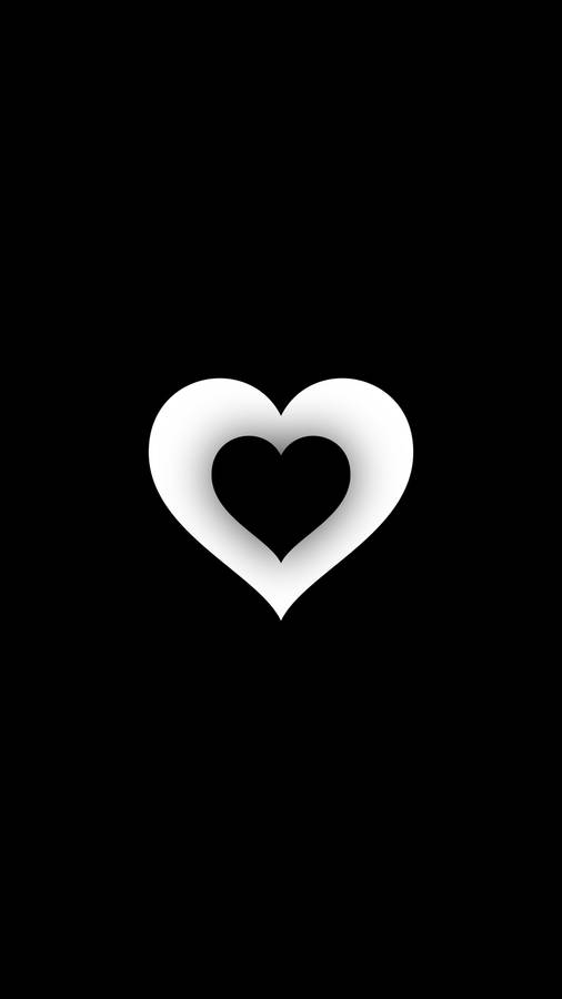 Double Black And White Heart Wallpaper