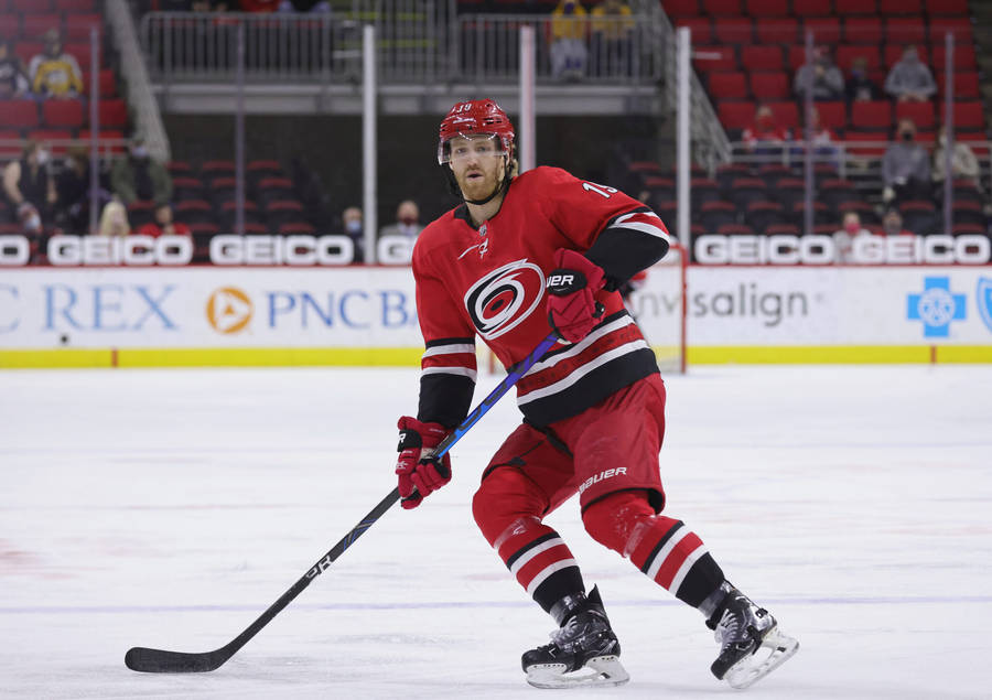 Dougie Hamilton Carolina Hurricanes Vs. Pittsburgh Penguins Wallpaper