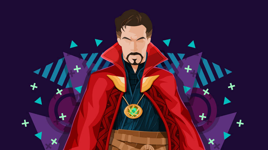 Dr Strange 2d Artwork Many Shapes Wallpaper