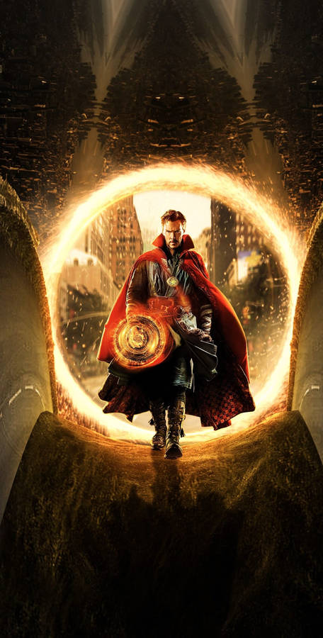 Dr Strange Flaming Ring Tunnel Wallpaper