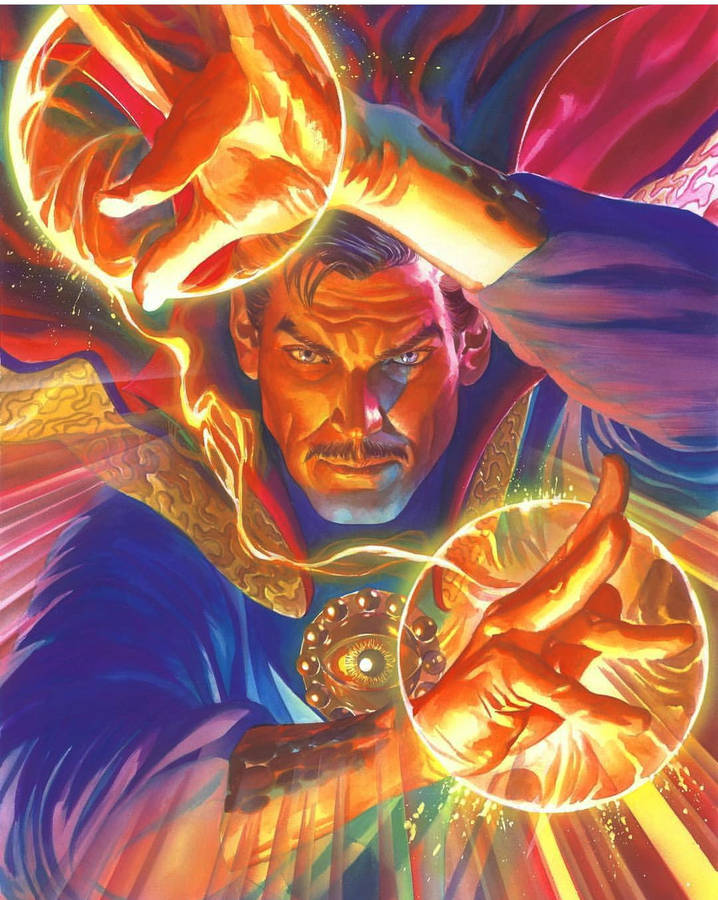 Dr Strange Using Glowing Circles Wallpaper