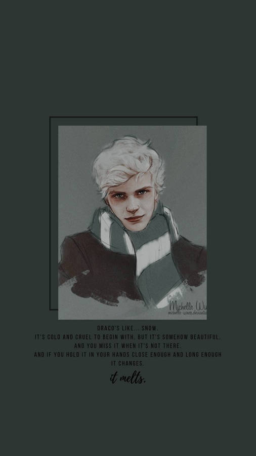 Draco Malfoy Slytherin Colors Fan Art Aesthetic Wallpaper