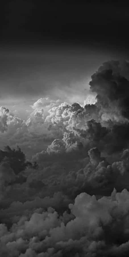 Dramatic Cloudscapein Blackand White Wallpaper