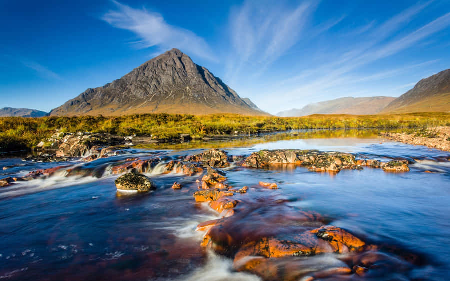 Dramatic Green Skies Over Scotland Wallpaper