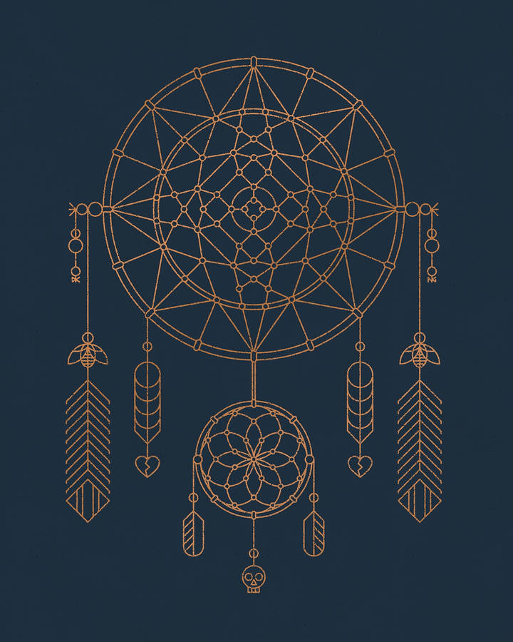 Dream Catcher Navy Blue Wallpaper