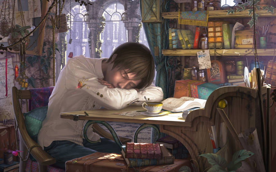 Dreamland Journey - A 3d Boy Sleeping Peacefully. Wallpaper