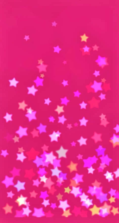 Dreamy Pink Stars In The Night Sky Wallpaper