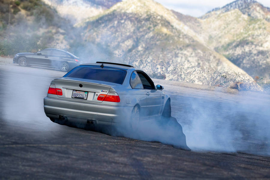 Drifting Car To Mountains Wallpaper