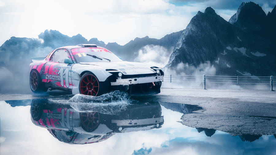 Drifting Near Mountains Wallpaper